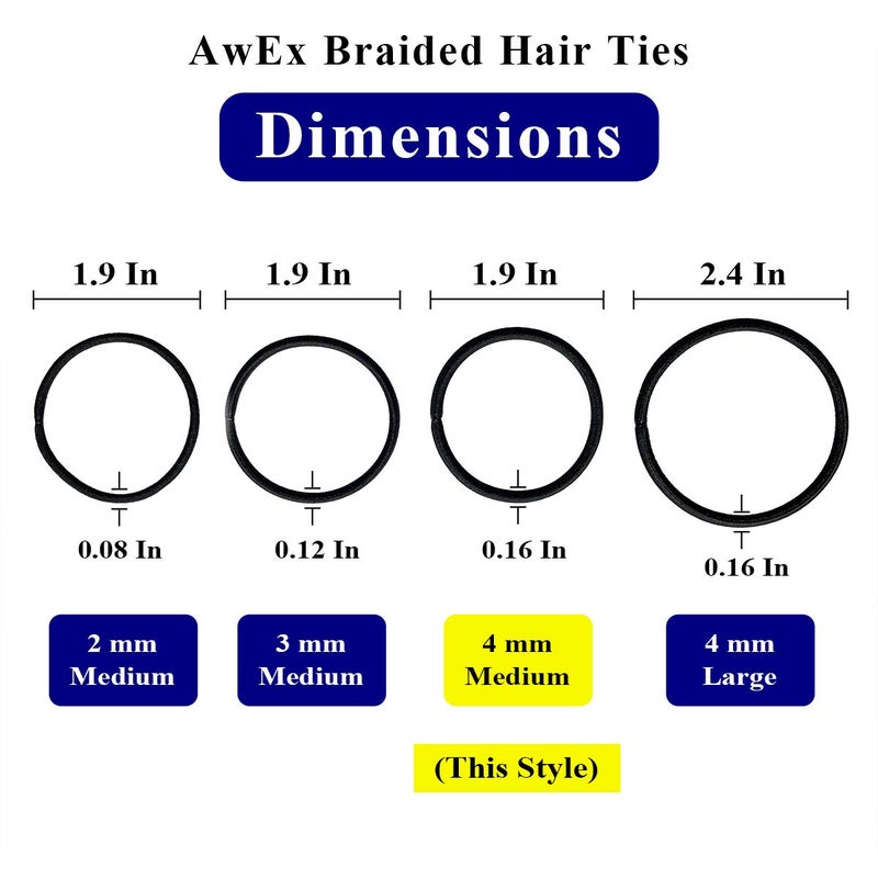 AwEx Strong Brown Hair Ties,72 PCS,4 mm Regular Loop Hair Bands,No Metal Hair Elastics,No Pull Ponytail Holder - Image 3